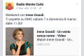 Questo weekend Irene Grandi su RADIO MONTE CARLO